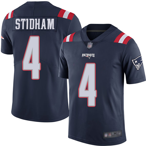 New England Patriots Limited Navy Blue Men #4 Jarrett Stidham NFL Jersey Rush Vapor->youth nfl jersey->Youth Jersey